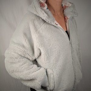 BP LT Blue FURRY HOODED BOMBER XS SMALL NEVER WORN